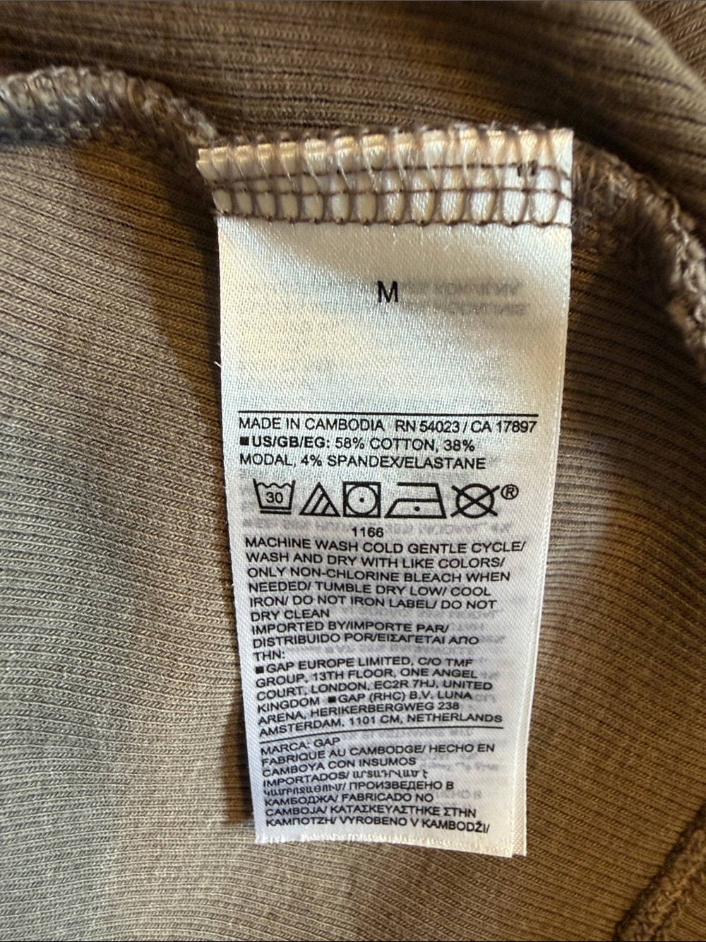 GAP Women's Long Sleeve Ribbed Mock Neck Top - Brown - Picture 5 of 5